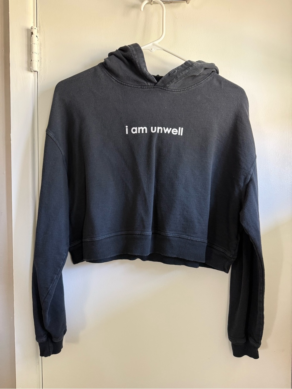 Barstool Chicks Call Me Daddy Cropped Black Hoodie Sweatshirt, Size Medium
